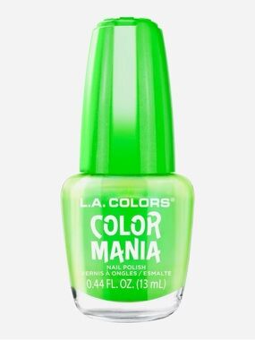 L.A. COLORS Color Mania Nail Polish, Fanatic, 0.44 fl oz New Neon Green Shimmer